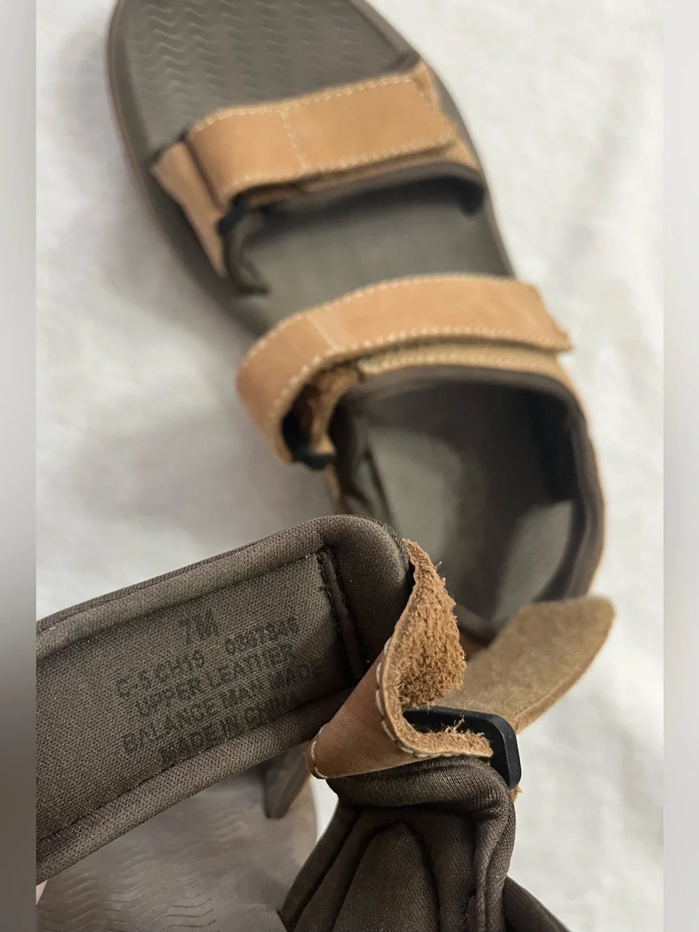 Sperry Men's Sz 7 Brown Leather Adjustable Strap Sandals